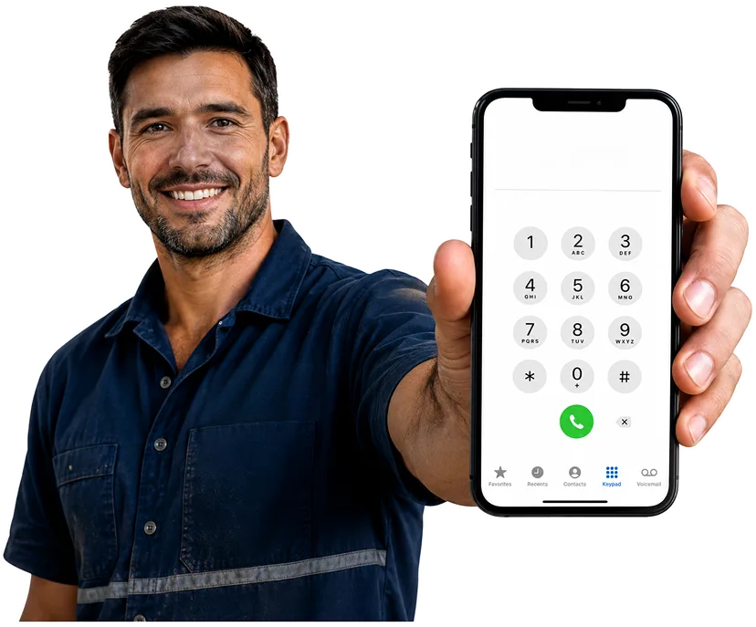 Plumber on the phone taking a Terrey Hills callout